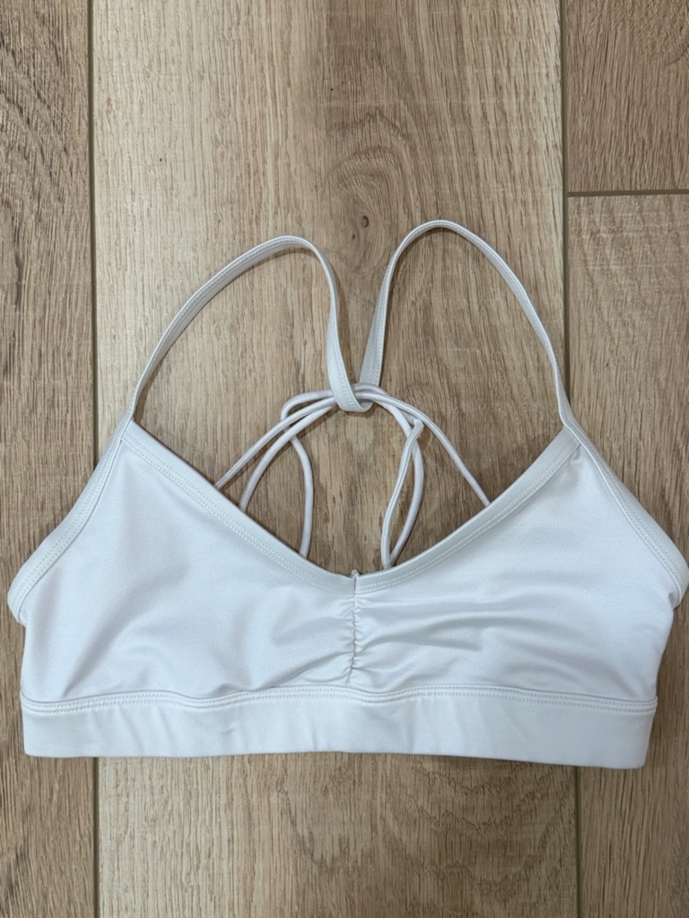 ALO Yoga White Strappy Sports Bralette